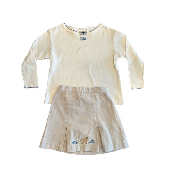Vtg 90s Heartstrings Girls Horse Top & Skirt Outfit Set Sz 4T‎ Corduroy Fall - Picture 7 of 13